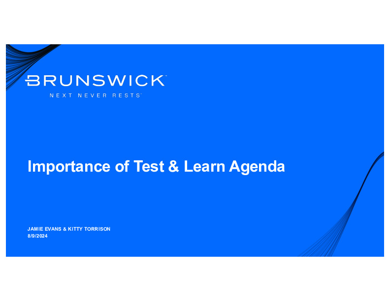 4. Brunswick Presentation Slides: Importance of Test & Learn Agenda thumbnail